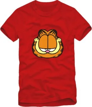 Men Women lovers Garfield cartoon cute cotton short-sleeved T-shirt wholesale Funny | Мужская одежда