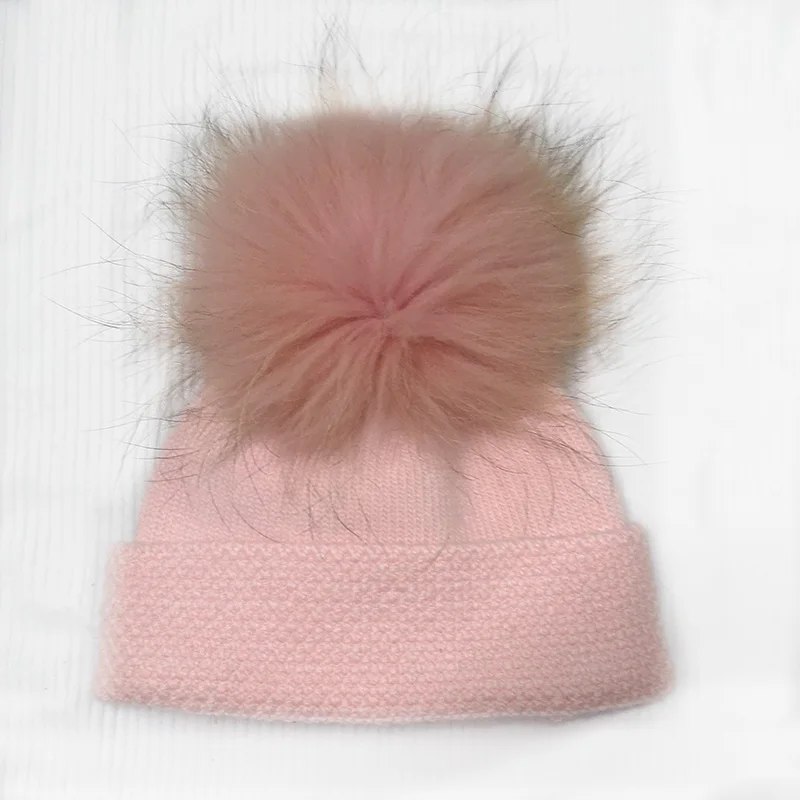 Женская шерстяная вязаная шапка GZHilovingL зимняя мягкая с помпоном из натурального