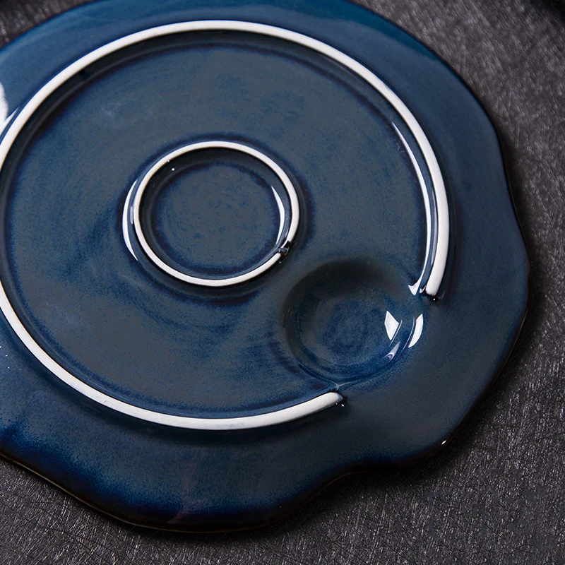 12 дюймов Творческий стейк теарелка керамическая синий подглазурная посуда