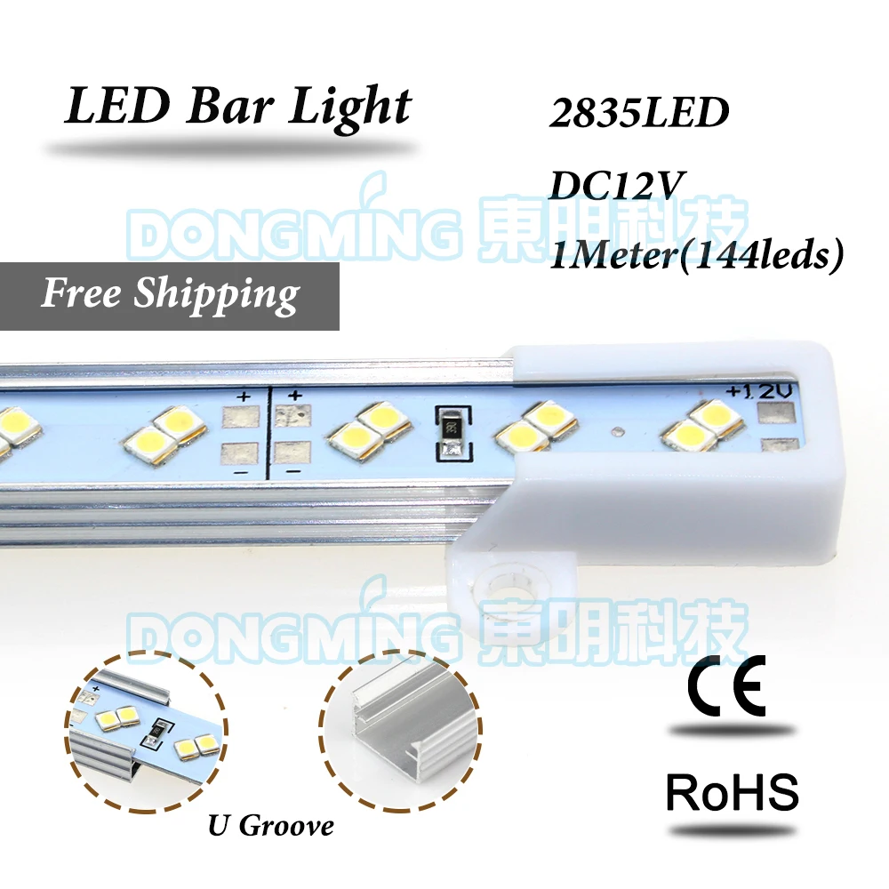 Светодиодная двухрядная полоса освещения 2835 smd DC 12 в 1 м 144LED s кухонный шкаф с