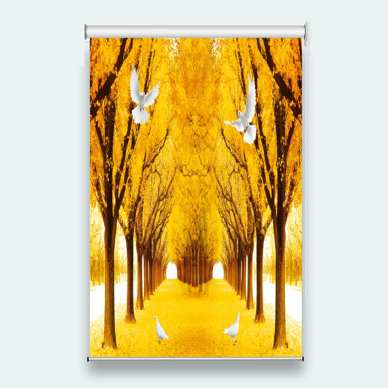 

Custom Printing Volume Curtains Custom Made Shade Curtains For The Living Room gold tree landscape Decor Window Blinds