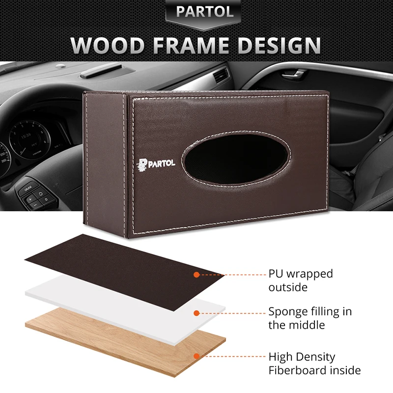 Partol PU автомобильная коробка для салфеток автоматический контейнер держатель