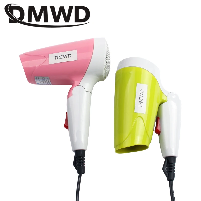 

DMWD Mini Hair Blow Dryer Foldable House Portable Thermostatic Air collecting Traveller Compact Blower Electric Styling Tools EU
