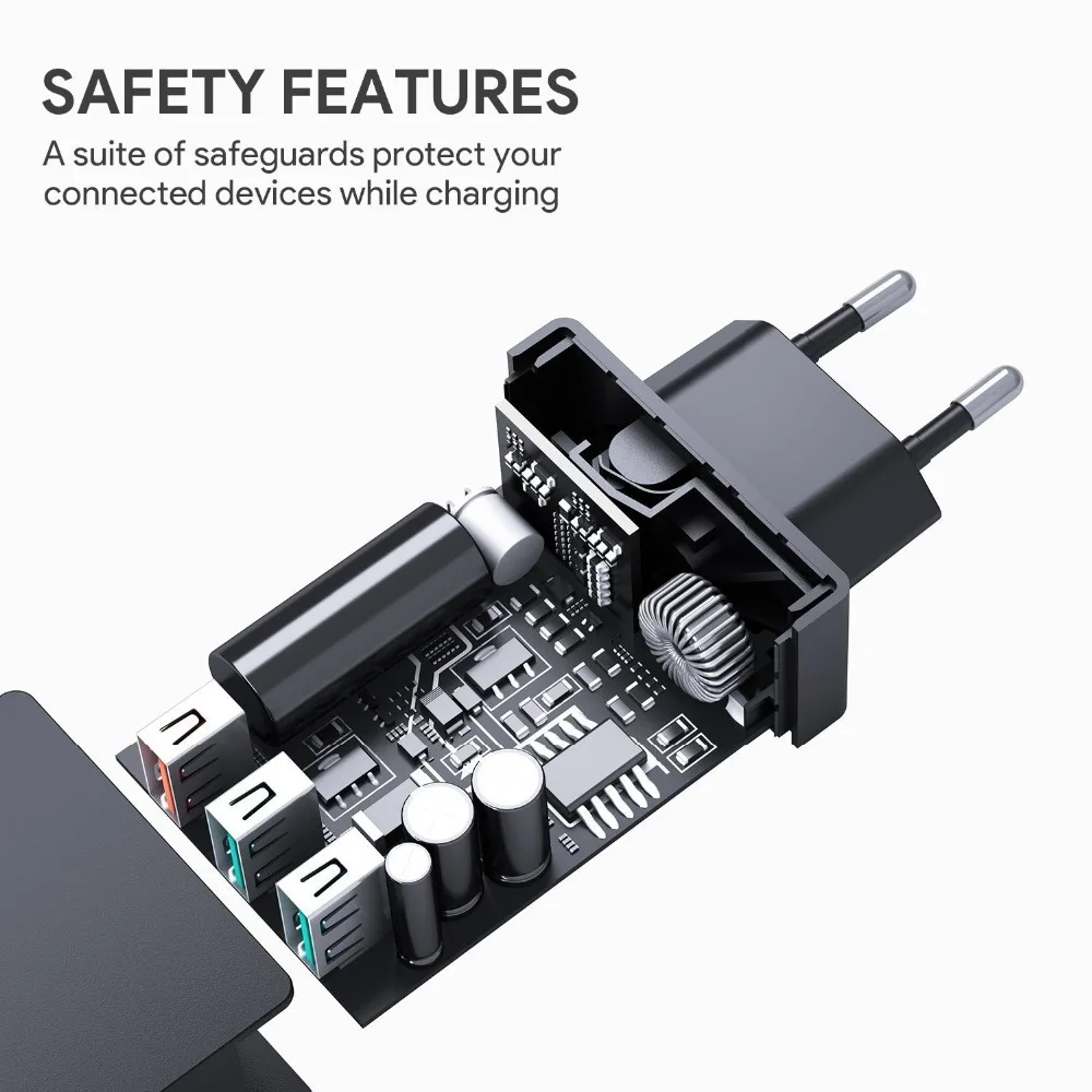 AUKEY USB Зарядное устройство 43 5 Вт Quick Charge 3 0 Fast QC3.0 Мобильный телефон стены для iPhone X 8