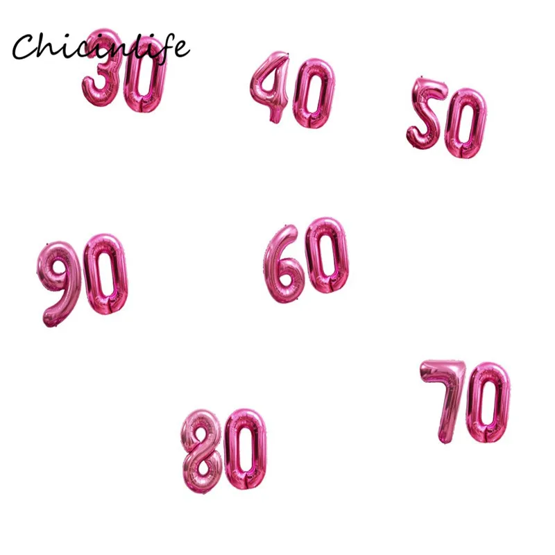 Chicinlife розовое золото 40 дюймов 30 35 40 50 60 65 70 воздушные шары свадьба юбилей для взрослых день рождения украшения 30 воздушные шары