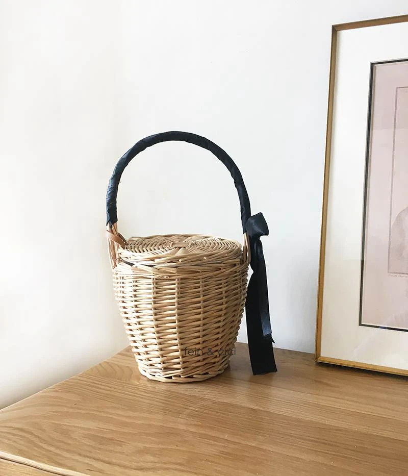 Пляжная соломенная сумка плетеная корзина для женщин сумки в стиле бохо Лето 2017