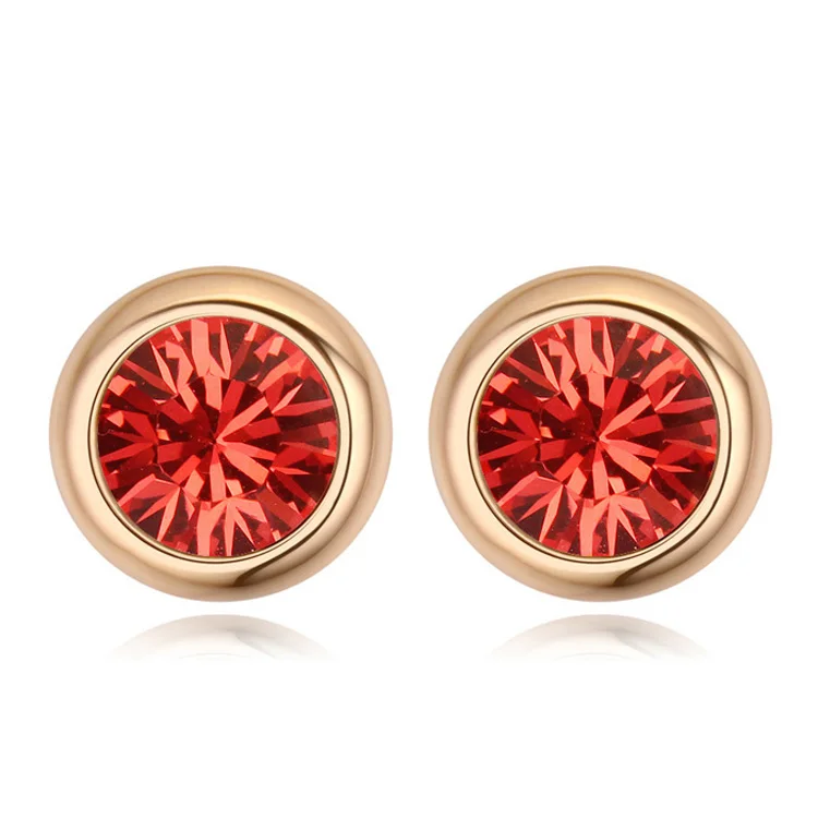 BAFFIN оригинальные серьги-гвоздики с круглыми кристаллами от Swarovski для женщин, вечерние аксессуары, подвески золотого цвета, свадебные украшения - Окраска металла: Padparadscha
