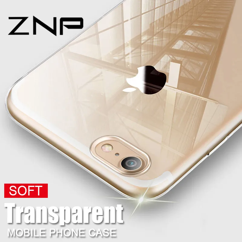 ZNP прозрачный ТПУ ультра тонкий мягкий чехол для телефона для iPhone 6 6s 7 8 Plus X Силиконовый чехол s для iPhone X 8 7 6 Plus 5 5S чехол
