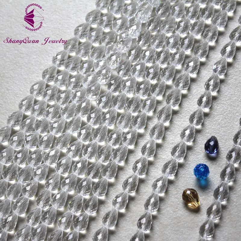 AAA разноцветные хрустальные бусины со слезоточивыми каплями 8*6 мм (100 шт./лот)