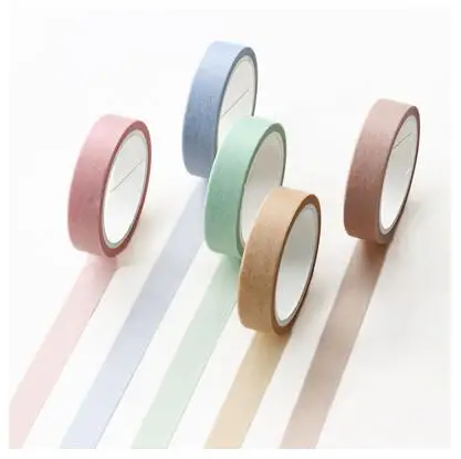 5 шт./упак. один Цвет лента Washi DIY Скрапбукинг Стикеры этикетки клейкая лента Школа канцелярских товаров - Цвет: 01
