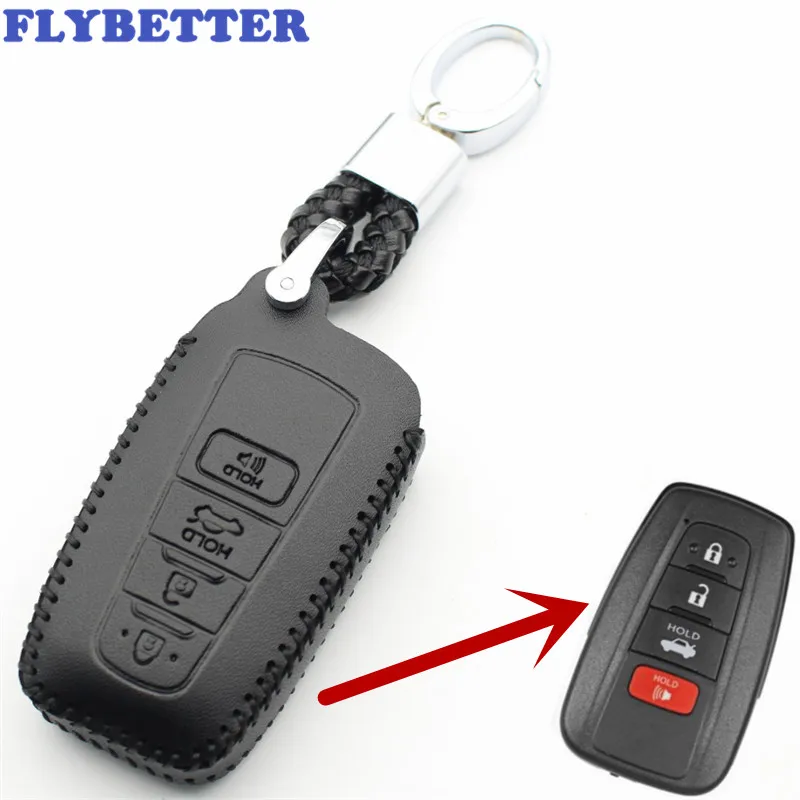 Брелок FLYBETTER из натуральной кожи с 4 кнопками смарт чехол для ключа Toyota