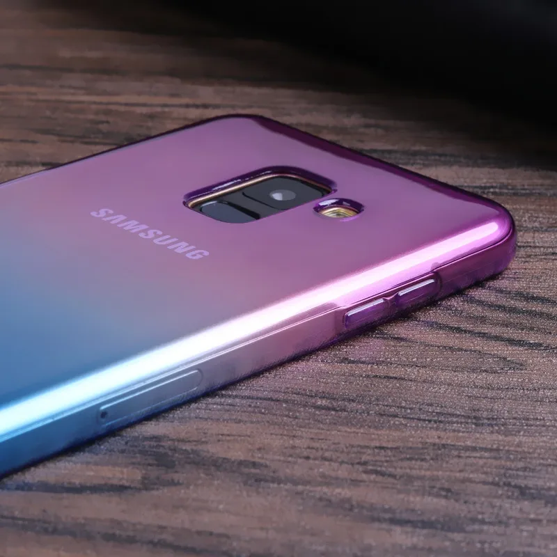 Lnobern High-quality Gradient Color TPU Soft Back Case For Samsung Galaxy A8 Plus 2018 |