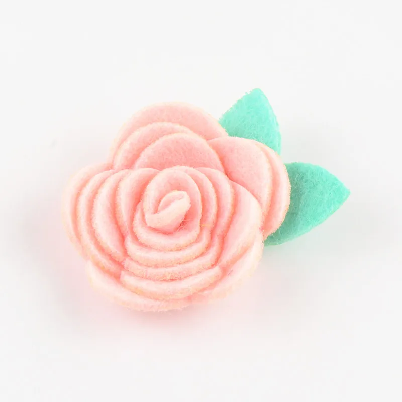 20 шт./лот 4 см войлочная ткань цветок розы шпильки-листья популярная одежда для