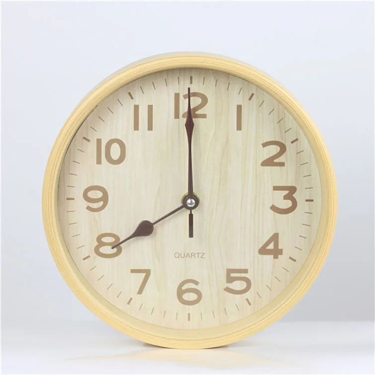 Большие дешевые настенные часы современный дизайн имитация дерева подвесные
