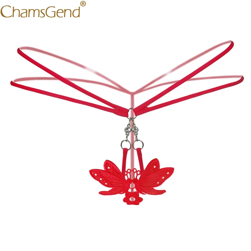 Chamsgend нижнее белье, сексуальное женское нижнее белье, горячая бабочка, бриллианты, наклейки, сексуальные стринги, сексуальное женское белье, трусики 80111