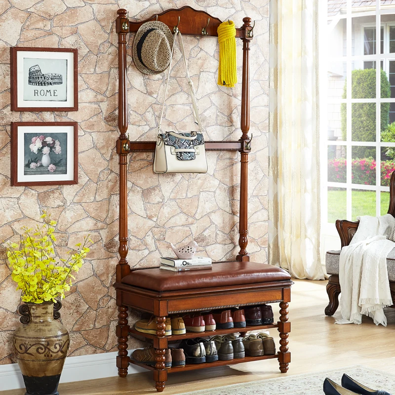 Европейская вешалка для пальто из массива дерева креативная в американском