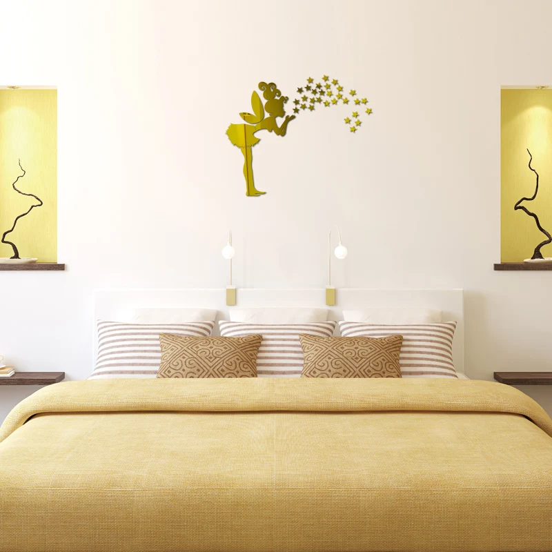 new promotion stars Europe 3d acrylic mirror wall stickers sticker home decoration decor modern design | Дом и сад