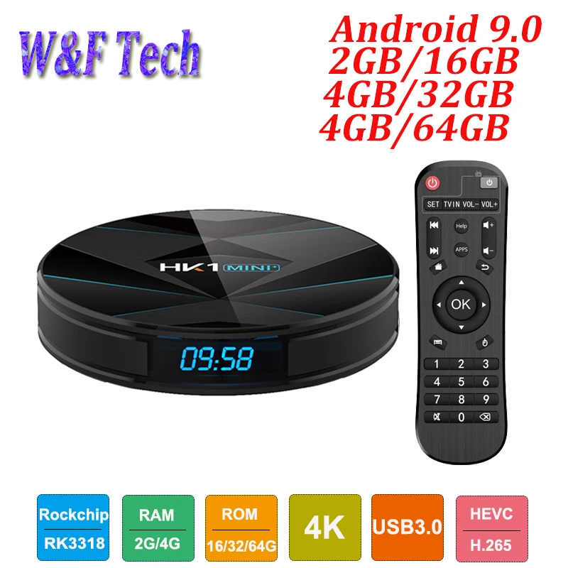 Android 9 0 Smart TV Box 4 Гб 64 HK1 MINI Plus ГБ 32 2 4G & 5G Wifi H.265 4K Google Player Мини ТВ приставка