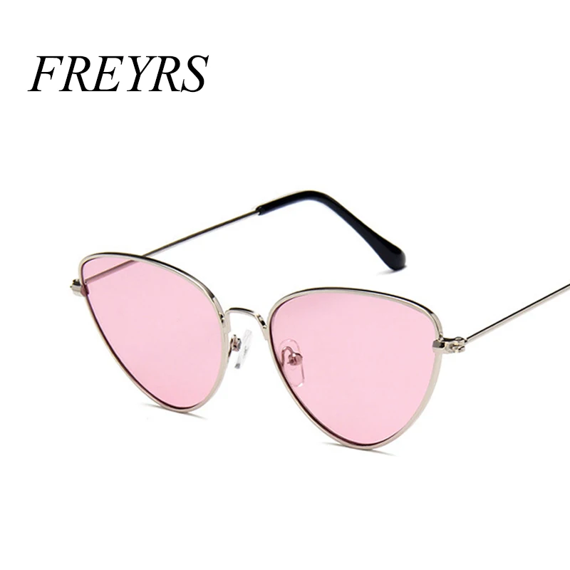 Женские Винтажные Солнцезащитные очки кошачий глаз freyers золотистые