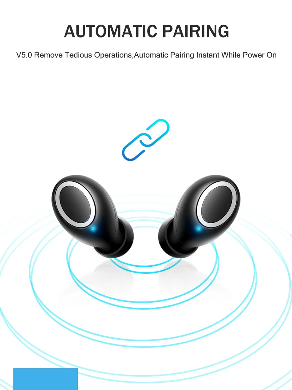 3D стерео звук Bluetooth V5.0 наушники портативный TWS беспроводной сенсорный наушник с зарядным чехлом Спорт бас гарнитура Автоматическое включение/выключение