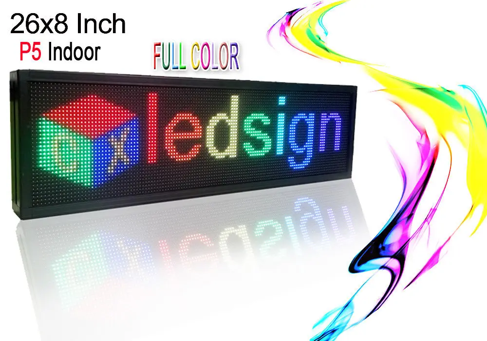 RGB полноцветный P5 комнатный светодиодный знак сообщения движущаяся прокрутка