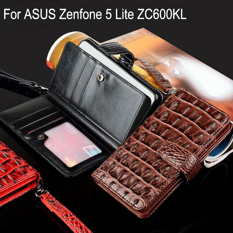 Для asus ZenFone 5 lite ZC600KL случае Роскошные Крокодил Змея кожаный бумажник телефон