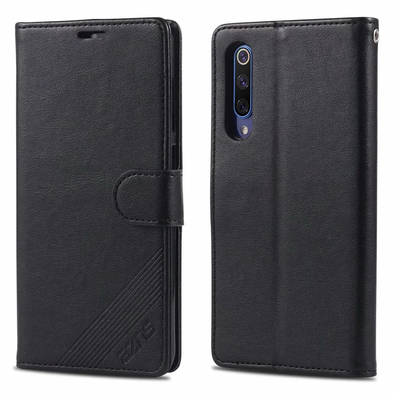 Black Для Xiaomi mi 9T 9 SE Honor 8 Lite Plus 6X CC9 CC9E A3 A2 A1 Red mi K20 Note 8 iPhone 7 6 Plus 5 iPad Pro Max 2x3 Poco F1 Чехол-портмоне с отделением для карт кожаный чехол - Цвет: Black