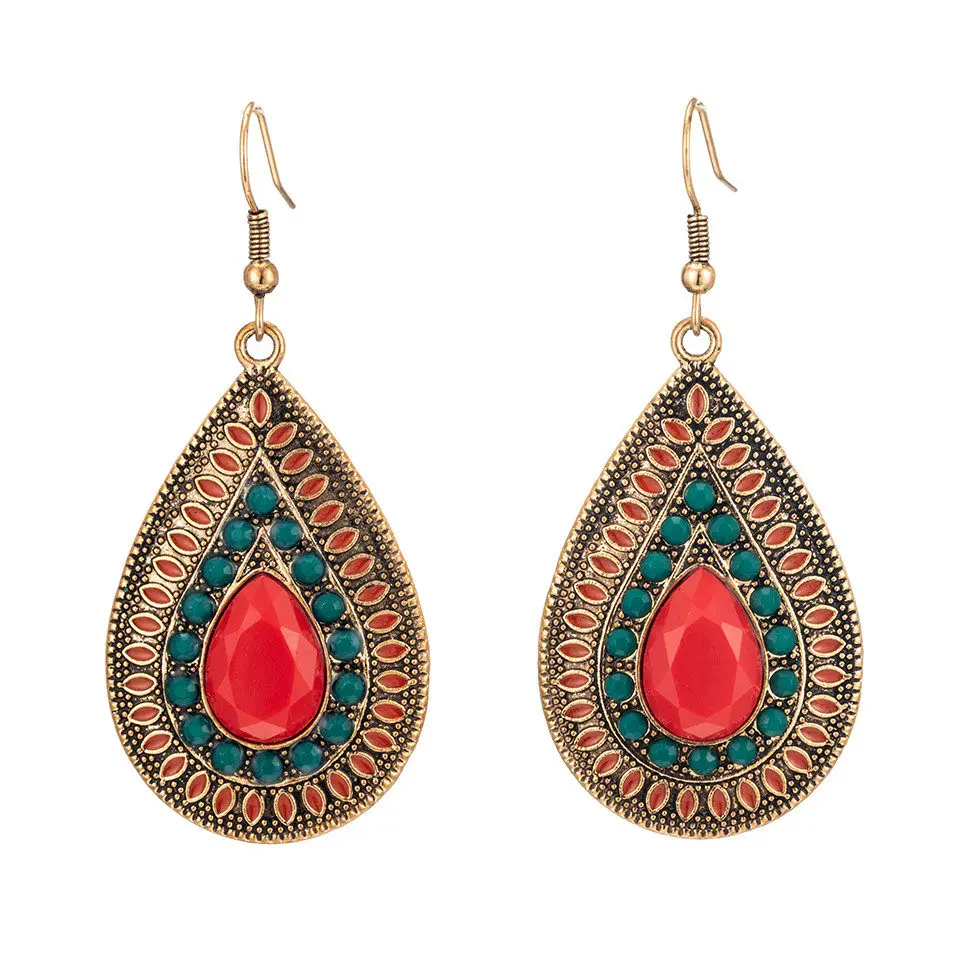 E021961 Несколько старинных этнические Boho Висячие серьги-капли в подарок для женщин Женский юбилейный Свадебный вечерние свадебные ювелирные изделия оптом - Окраска металла: E021961