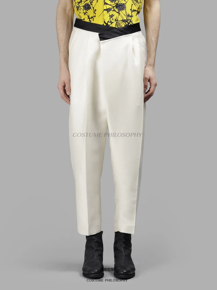 27-44 2022 Men's Clothing GD Hair Stylist Fashion Catwalk White Causal Pants Costume Plus Size Costumes