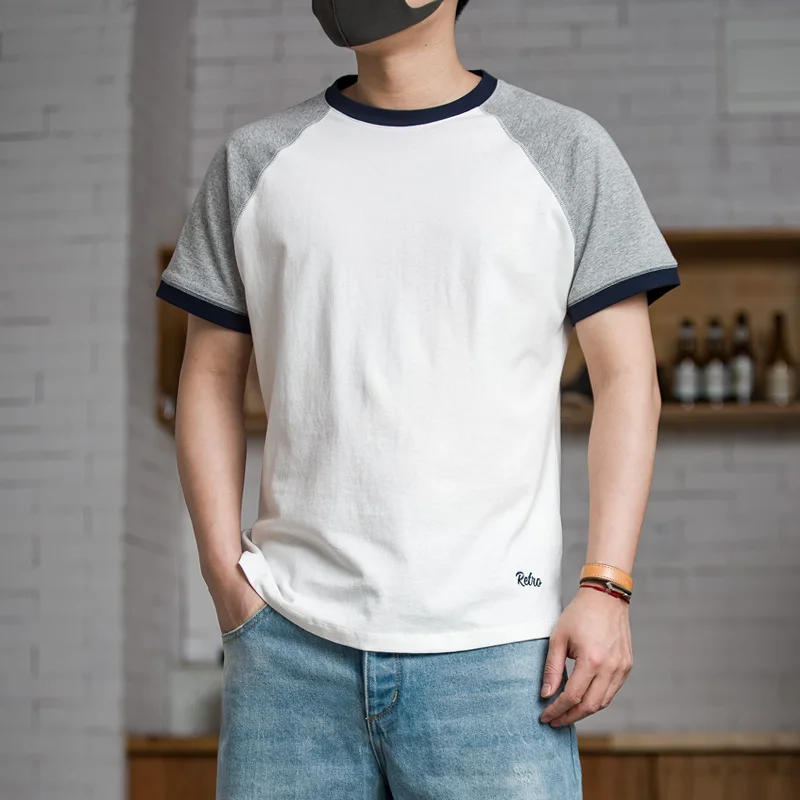 MADEN мужская повседневная Бейсбольная Футболка с коротким рукавом реглан Джерси