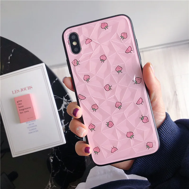 Клубника любовь чехол для iPhone X XS Max XR Мягкие TPU 7 8 6 6s плюс Встроенная Алмазный
