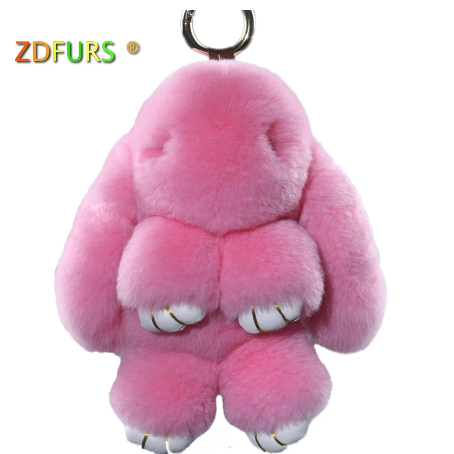 Настоящий брелок из натурального меха кролика Рекс Сумка с подвеской