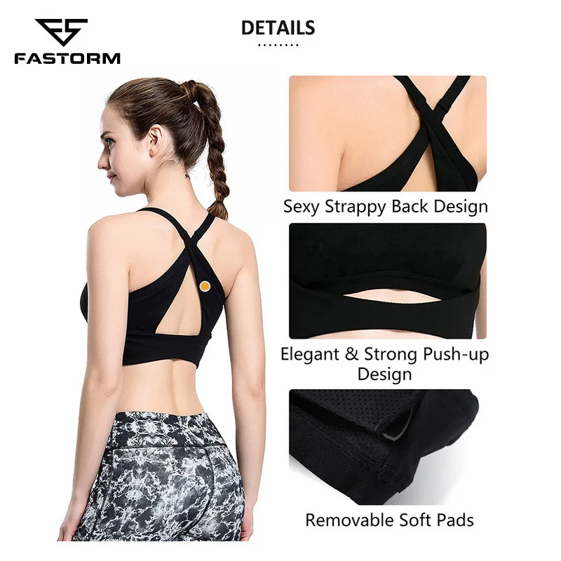 FASTORM пуш ап топ спортивные бюстгальтеры для женщин sport underwear top fitness фитнеса