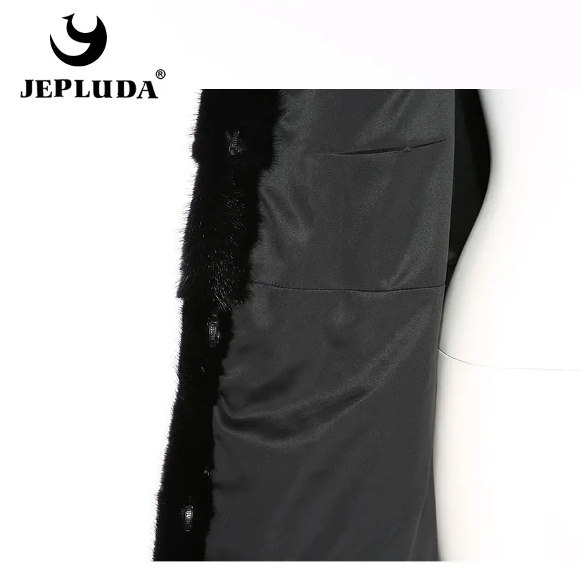 JEPLUDA Шуба Женская Натуральный Мех Скандинавский Импортныи Приталенный