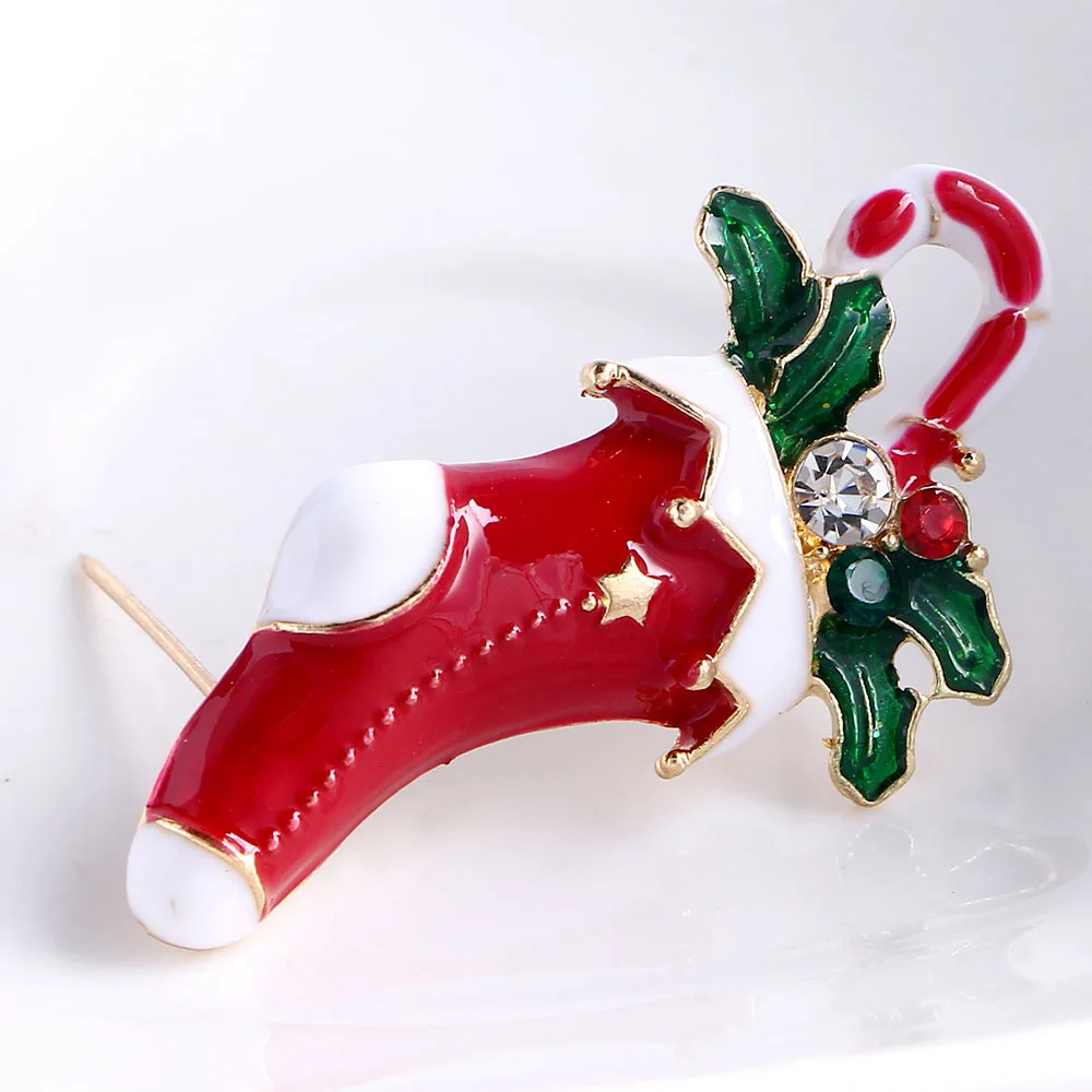 2018 рождество эмаль снеговик чулки Санта дерево брошь булавка для женщин и мужчин