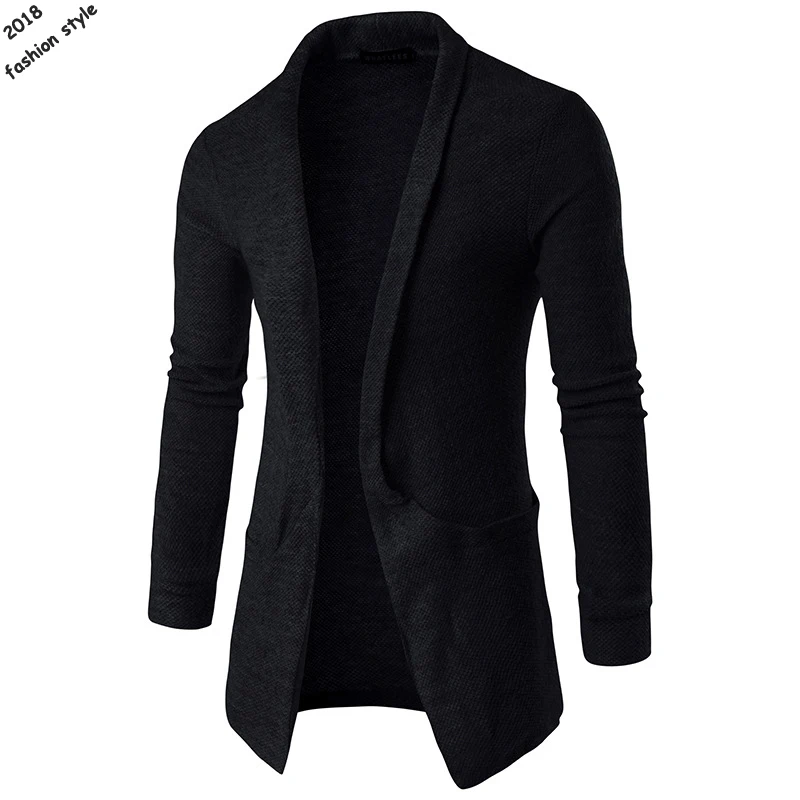 Мужской вязаный кардиган с длинным рукавом Повседневная Верхняя одежда