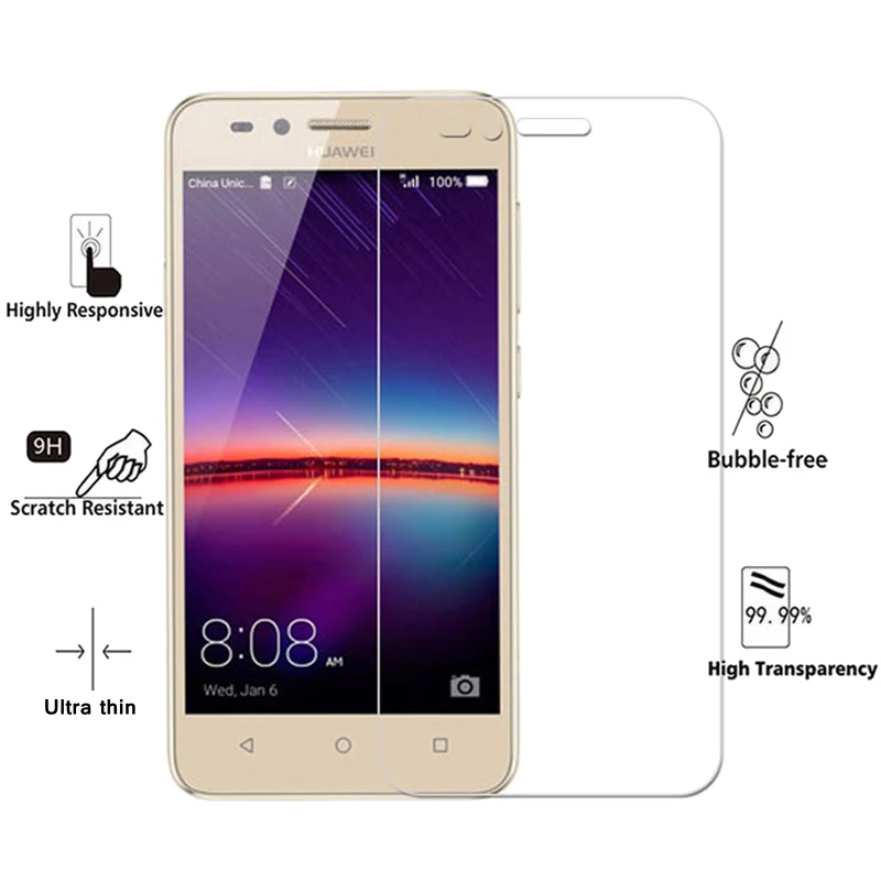 Закаленное стекло 9H для Huawei Y3 II 2 Y3II защитная пленка экрана LUA L21 U22 L02 L03 4 5 дюйма