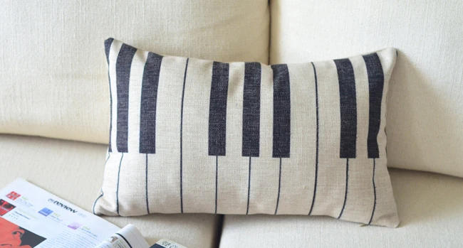 Nordic пианино клавишные поясничная подушка крышка стола льняные клавиши диванные