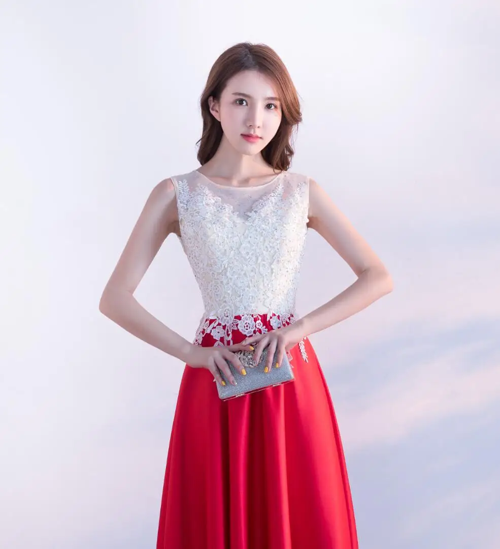 Новое поступление 2017 года красные и белые кружевные платья для выпускного вечера