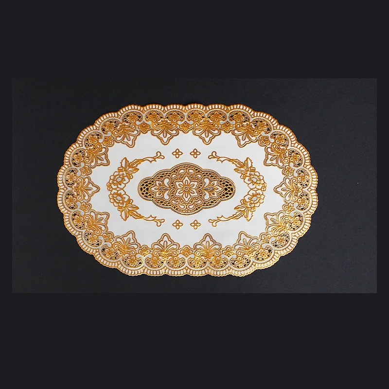 2 шт. ПВХ материал Золотая чашка столовые приборы Домашний Настольный коврик coaster