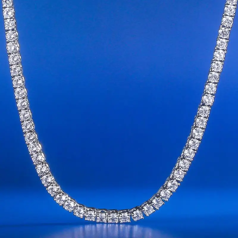 Цепочка Мужская теннисная Однорядная цепь 3 мм в стиле хип хоп роскошный бренд с