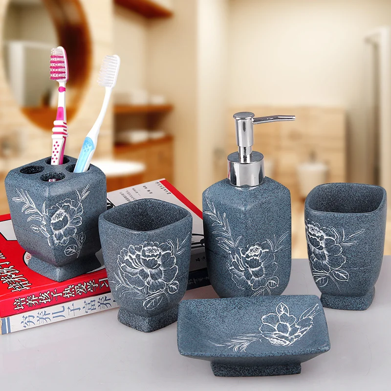 5 шт. набор аксессуаров для ванной комнаты с диспенсером лосьона|Мыльницы| |