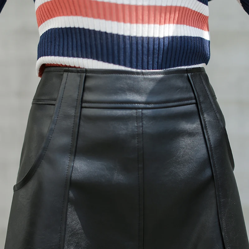 Плюс Размеры S-3XL Офисные женские туфли осень-зима кожа Юбки для женщин дикий