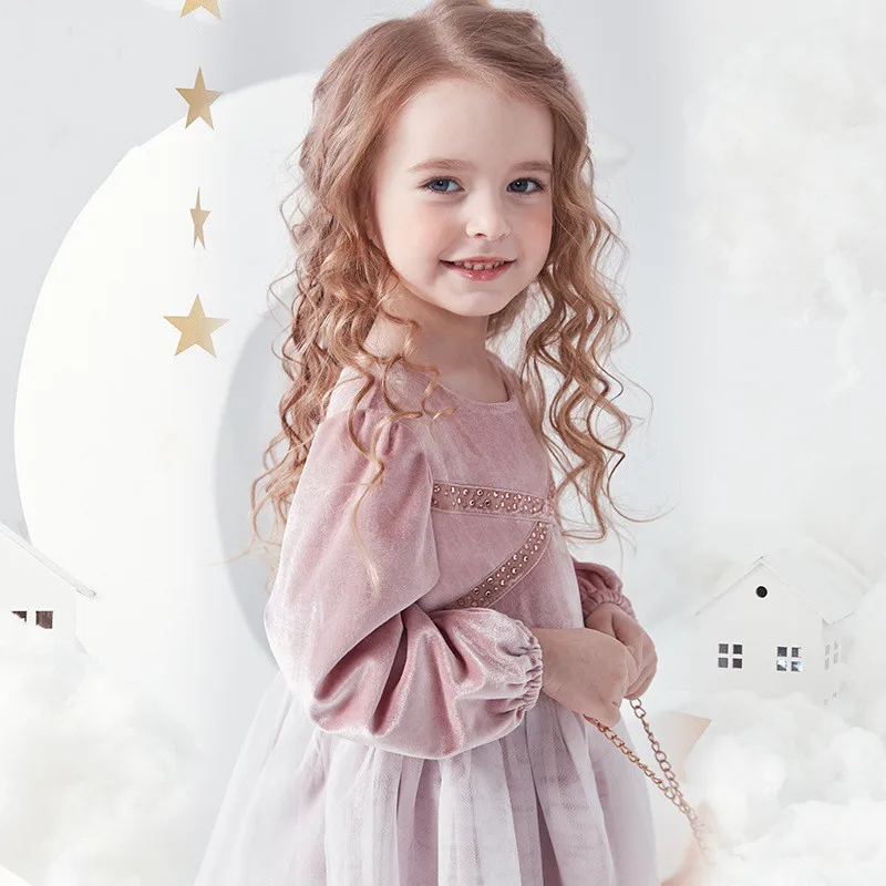 Girl Velvet Dress Spring and Autumn Child 2019 New Baby Princess | Детская одежда и обувь
