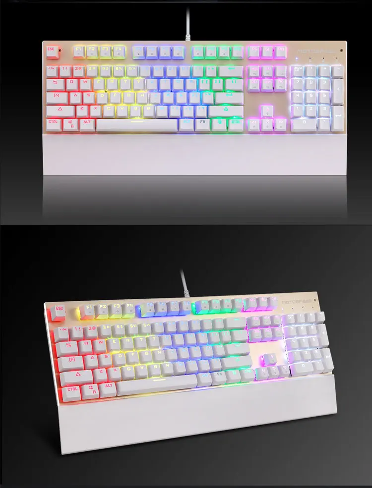 Motospeed CK108 RGB синий/черный переключатель механическая клавиатура Проводная RGB подсветка игровая клавиатура для E-sports gamer