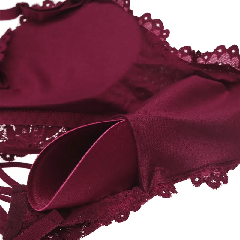 Женское кружевное нижнее белье с цветочным принтом бюстгальтер открытой спиной