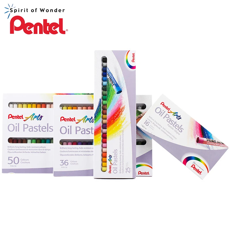 Pentel PHN12/25/36/50 Цвета круглые мелки для детей комплект мягкой Профессиональный Масляные карандаши для рисования для детей
