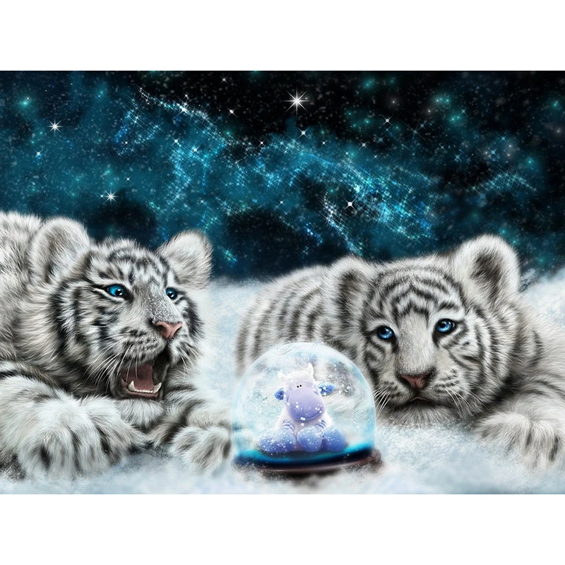 

Full square diamond 5D DIY diamond embroidery tiger brother diamond painting Cross Stitch Rhinestone mosaic home decoration CX