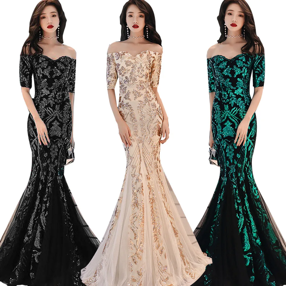 Знаменитостей осень лето женские длинные вечерние платья с блестками Сетчатое