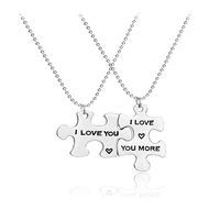 i love youi love you more couples necklaces setpersonalized couples jewelryperfect gift for boyfriend girlfriend